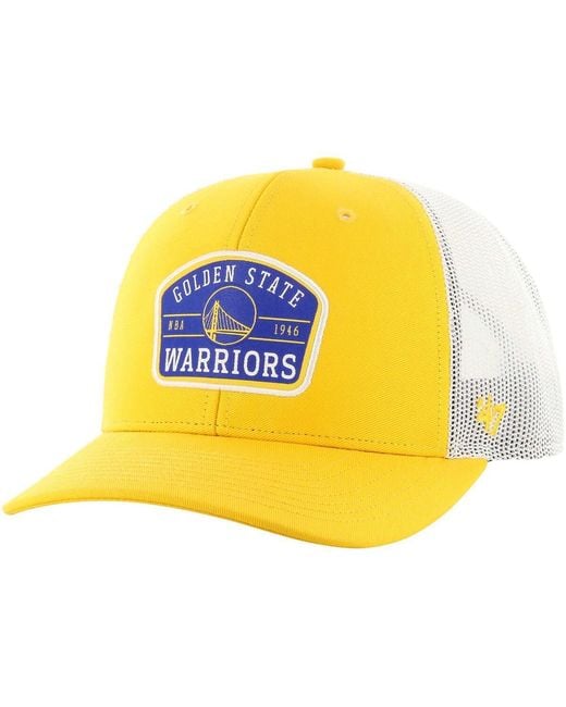 '47 Yellow En State Warriors Semi Patch Trucker Adjustable Hat for men