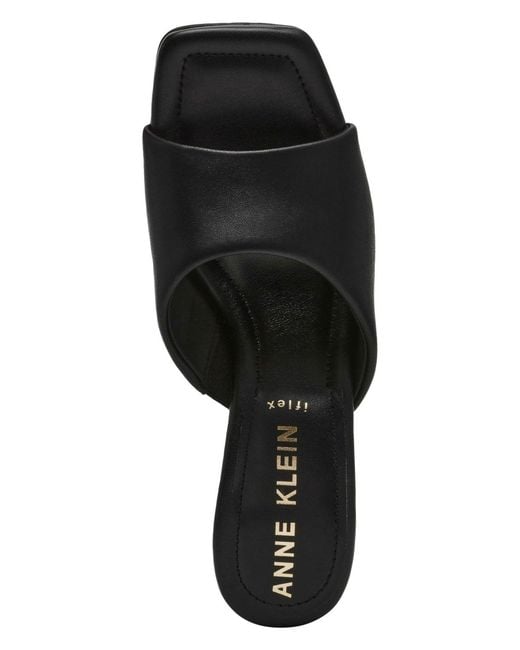Anne Klein Black Jerilyn Square Toe Mule Dress Sandals