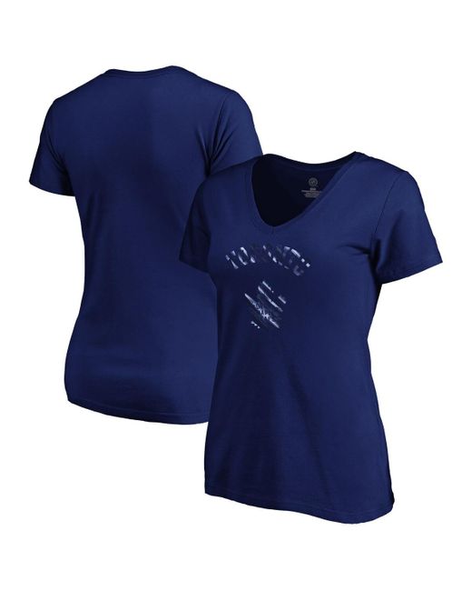 Fanatics Blue Toronto Maple Leaf's Total Shine V-neck T-shirt