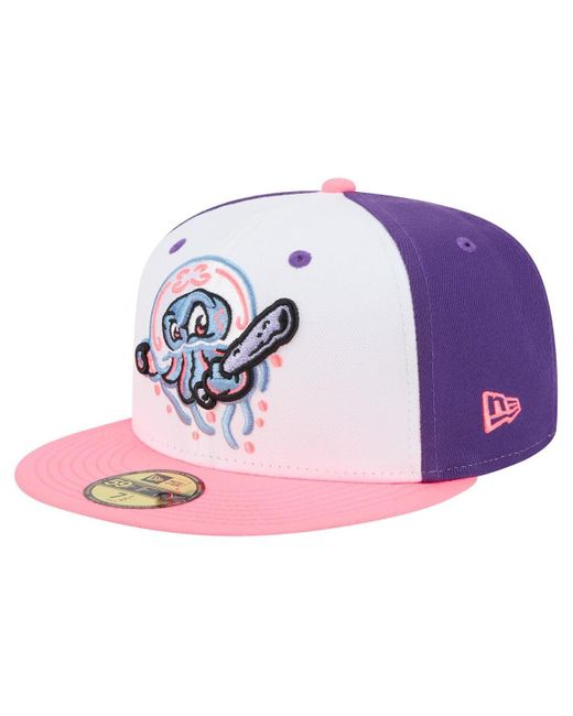 KTZ White/purple Jersey Shore Blueclaws Copa De La Diversion 59fifty Fitted Hat for men