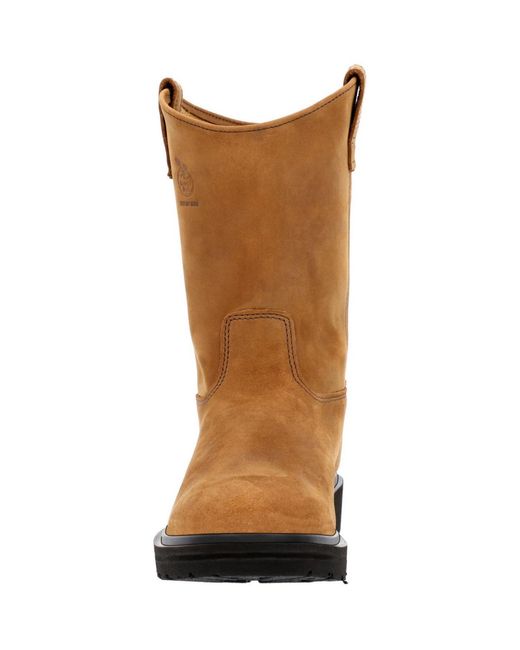 Georgia Boot Brown Farm And Ranch Pull On Work Boot for men