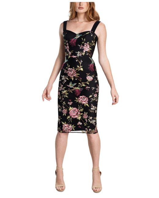 Dress the Population Synthetic Nicole Floral-print Bodycon Dress in ...