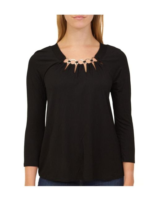 Cable & Gauge Relaxed Blouse With Rings in Black Lyst