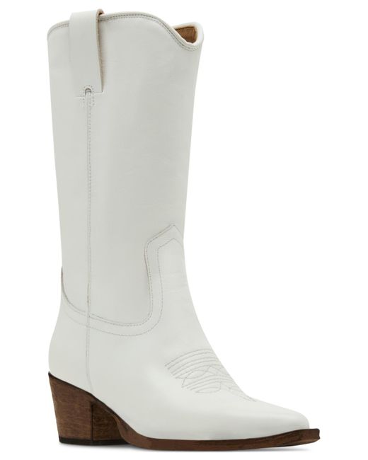 Steve Madden White Albany Western Cowboy Boots