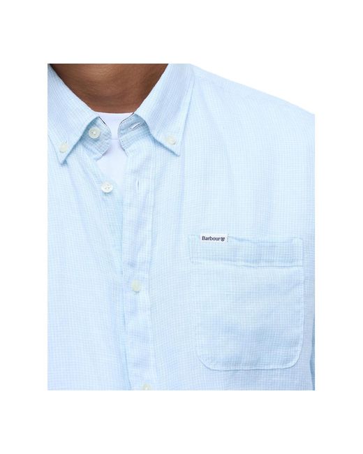 Barbour Blue Linton Linen Tailored Shirt for men