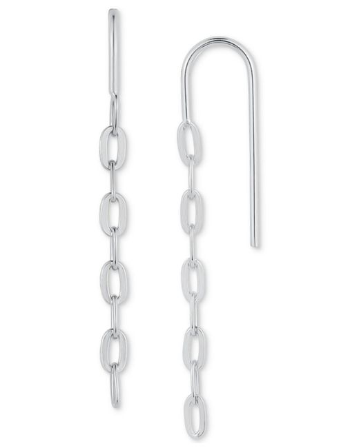 Giani Bernini White Polished Chain Link Threader Earrings