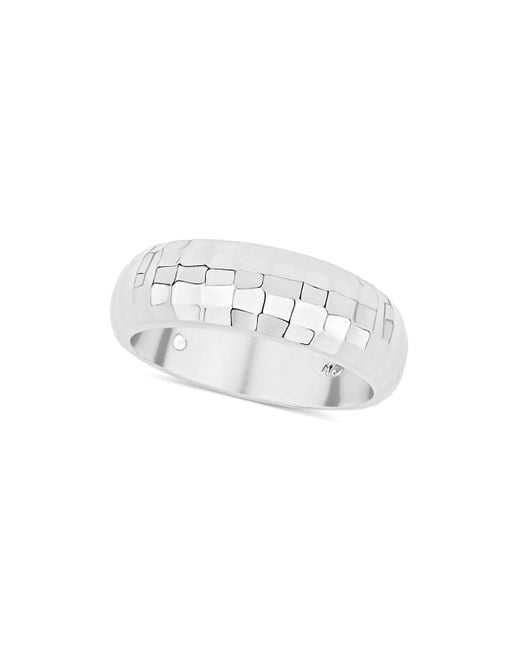 And Now This White Sparkle Textured Solid Ring