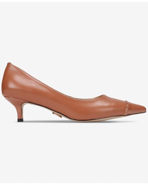 THINGS II COME Brown Jacey Luxurious Pointed-toe Kitten Heel Pumps