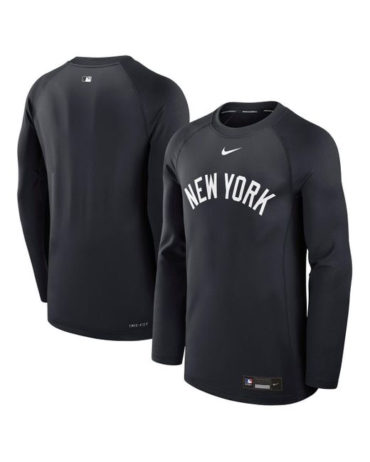 Nike Black New York Yankees Authentic Collection Game Time Raglan Performance Long Sleeve T-shirt for men