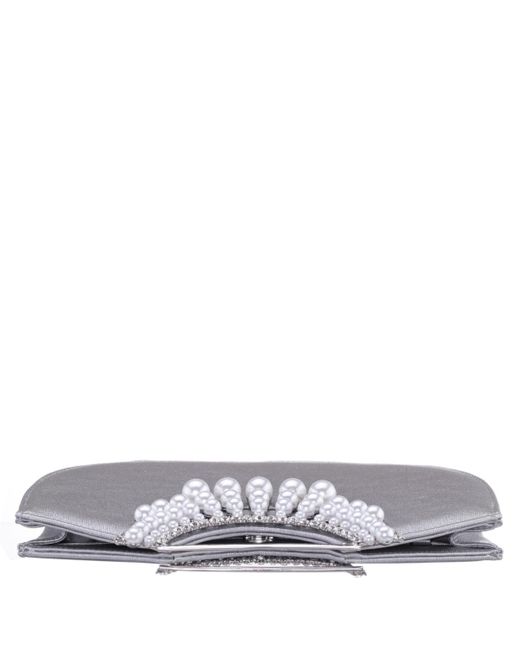 Nina Gray Crystal Encrusted Small Handle Bag