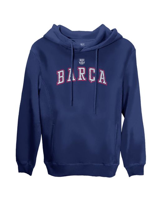 1863fc Blue Barcelona Athletic Wordmark Fleece Pullover Hoodie for men