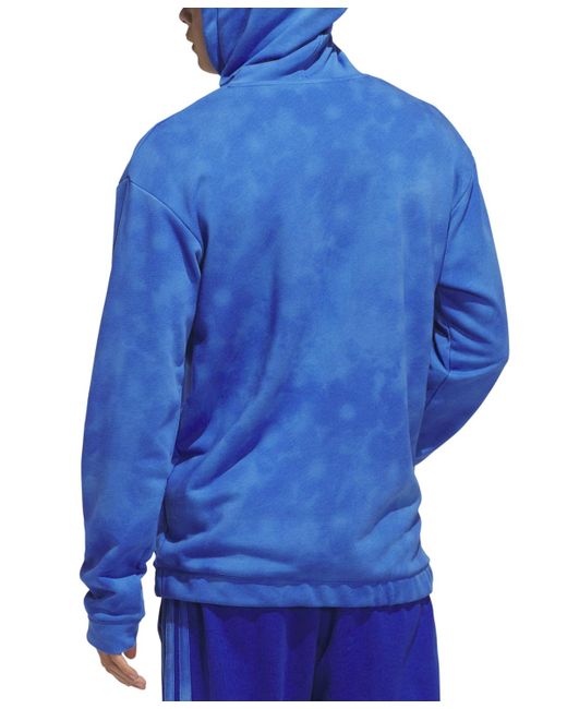 Adidas Blue Essentials Regular-fit Hoodie for men