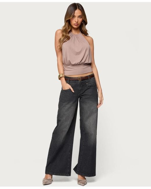 Edikted Gray Donya Backless Halter Top