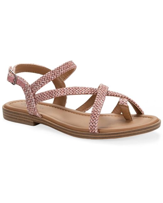 Style & Co. Brown Riverr Raffia Flat Sandals