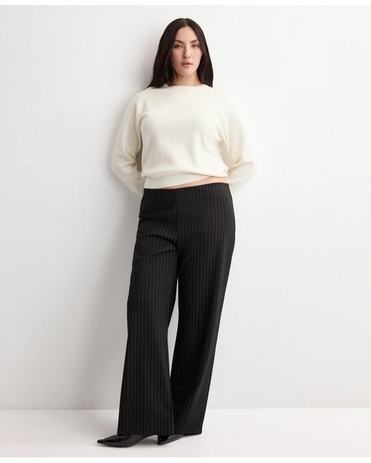 Mango White Buttoned Cuffs Sweater