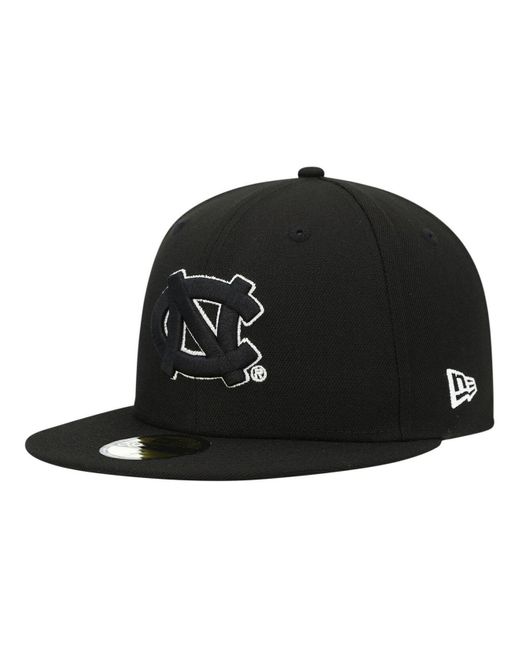 black unc fitted hat