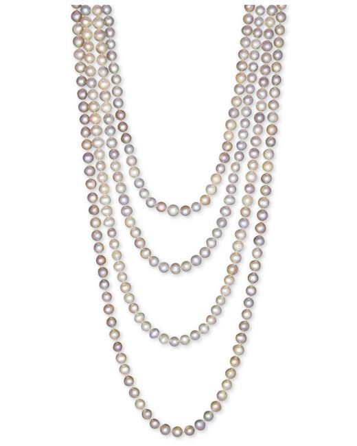 Macy's Multicolor 100" Cultured Freshwater Pearl Endless Strand Necklace (7-8mm)