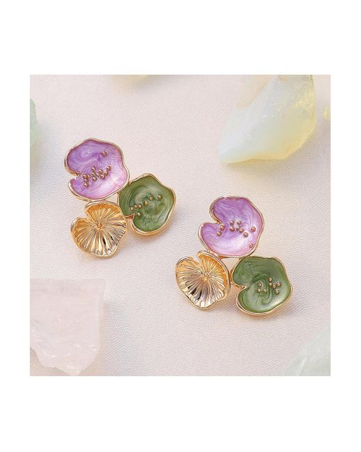 SOH Metallic The Small Lilypad Stud Earrings