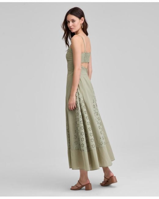 And Now This Eyelet Godet Maxi Dress in Green | Lyst And Now This Eyelet Godet Maxi Dress in Green | Lyst