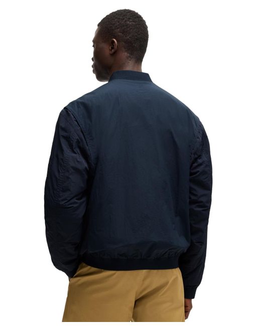 Boss Blue Boss By Logo Badge Water-repellent Bomber Jacket for men