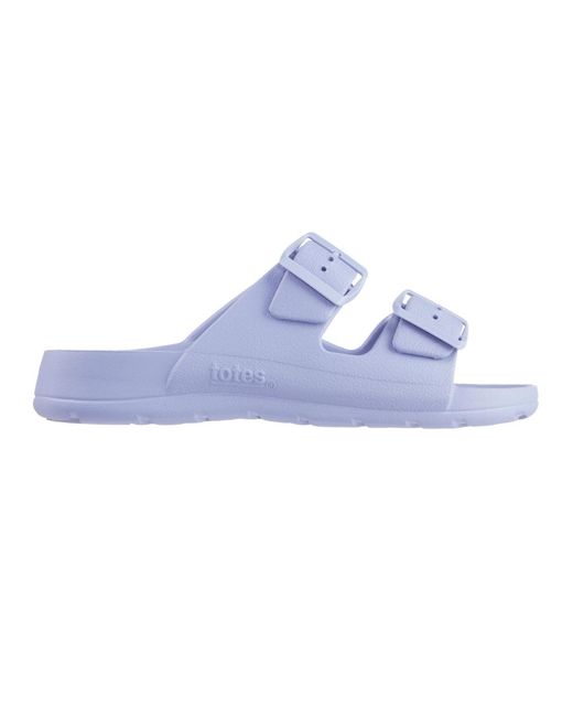 Totes Blue Double Buckle Adjustable Slide