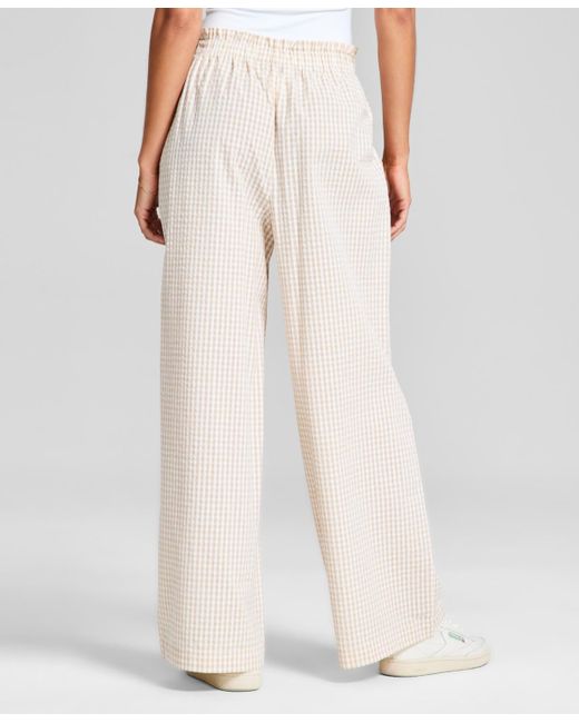 And Now This White Cotton Tie-waist Wide-leg Pants