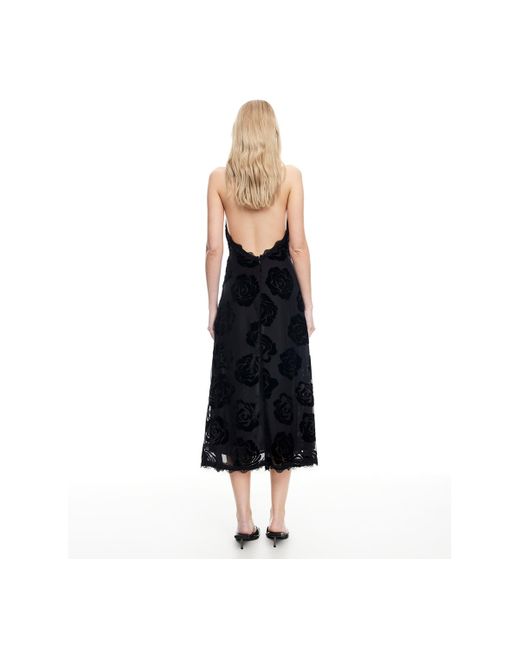Lioness Black Stars Align Halter Neck Midi Dress