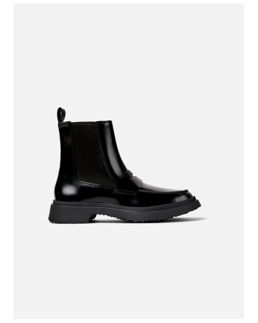 Camper Black Walden Leather Chelsea Bootie