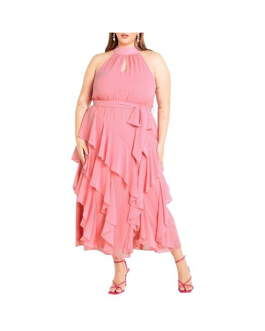 City Chic Pink Plus Size Mandy Maxi Dress