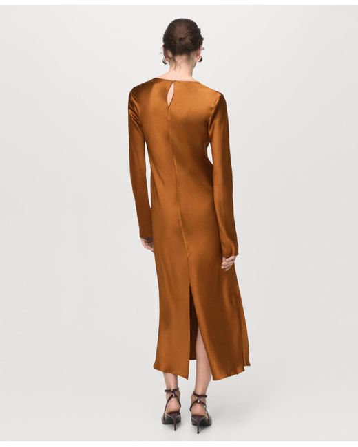 chinese dress ladies Mango Lace Cut-out Long Silk Slip Dress