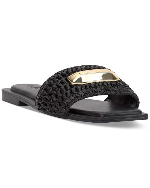 INC International Concepts Black Paramita Flat Sandals