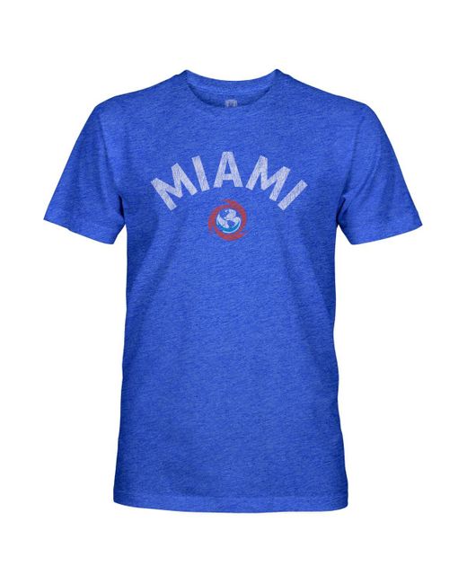 1863fc Blue Â Miami Fc Vintage Tri-blend Short Sleeve T-shirt for men