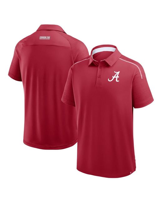 Fanatics Red Alabama Tide Take The Lead Defender Raglan Polo Shirt for men