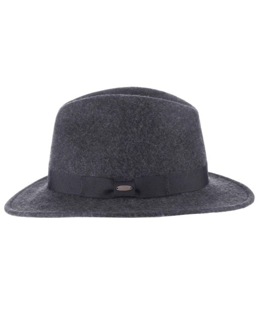 Scala Blue Crushable Felt Safari Hat for men