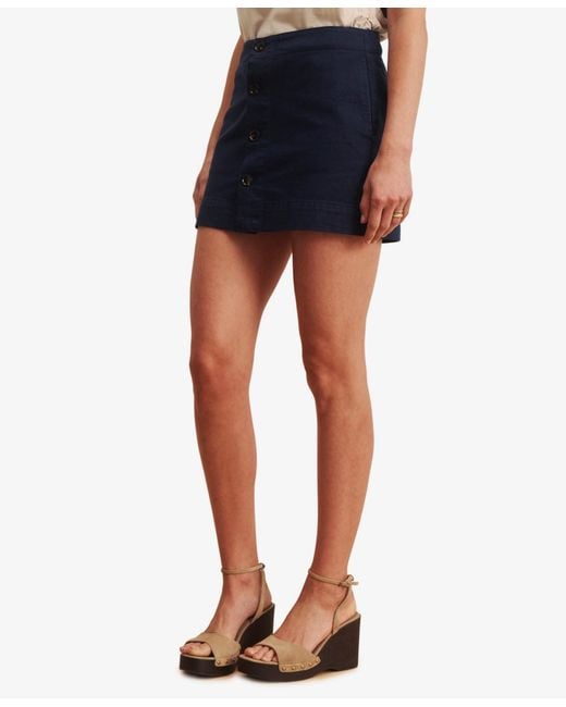Sanctuary Blue Button-front Mini Skirt