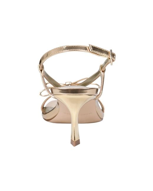 Marc Fisher Metallic Danzy Bow Square Toe Dress Sandals