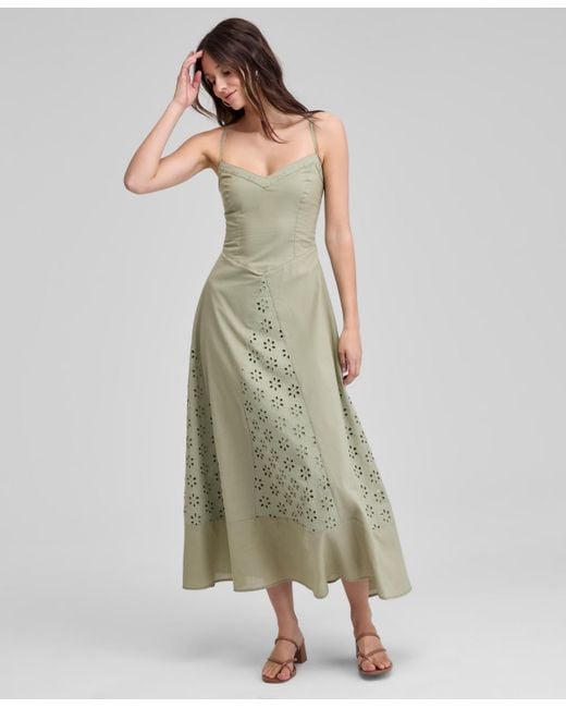 green eyelet maxi dress Petal and Pup Women's Naira Pleated Maxi Dress main image 1