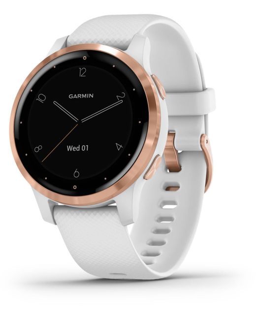 Garmin Unisex Vivoactive 4s White Silicone Strap Touchscreen Smart Watch 40mm