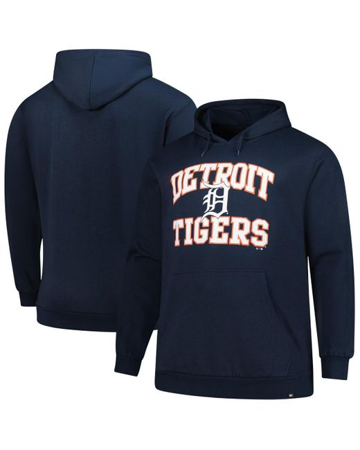 '47 Blue Detroit Tigers Big Tall Velocity Fleece Pullover Hoodie Sweatshirt for men