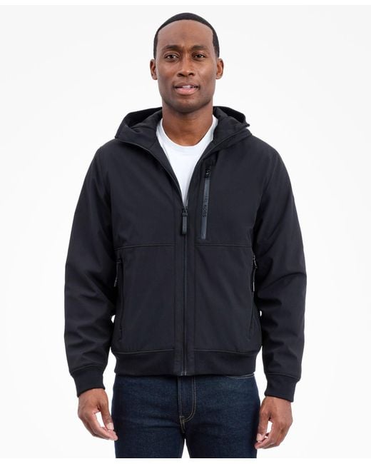 Michael Kors Blue Hooded Softshell Jacket for men