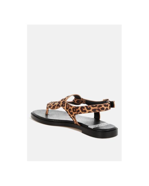 Rag & Co White Venusa Print Buckled Flats