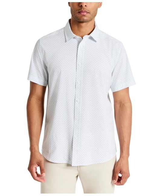 Kenneth Cole Short-sleeve Sport Shirt in White for Men | Lyst