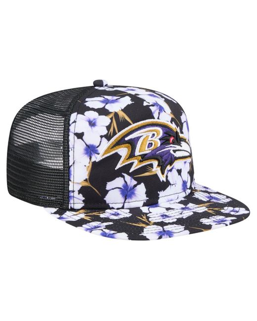 KTZ Blue Baltimore Ravens Adventure Pattern Golfer Snapback Hat for men
