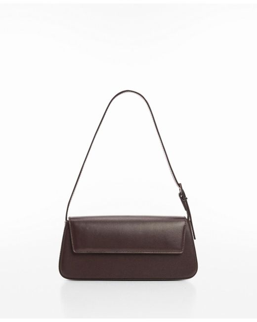 Mango Brown Patent Leather Effect Flap Bag
