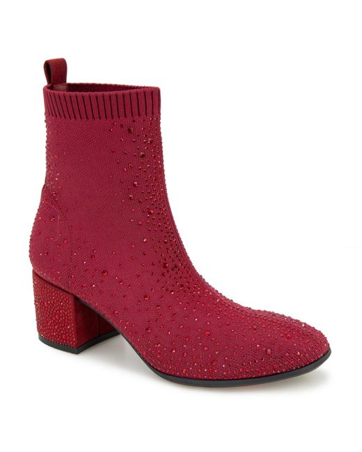 Kenneth Cole Rida Knee High Stretch Boots in Red