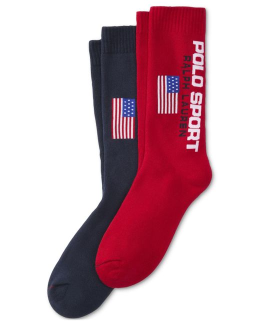 Polo Ralph Lauren Red Sport Crew Socks for men