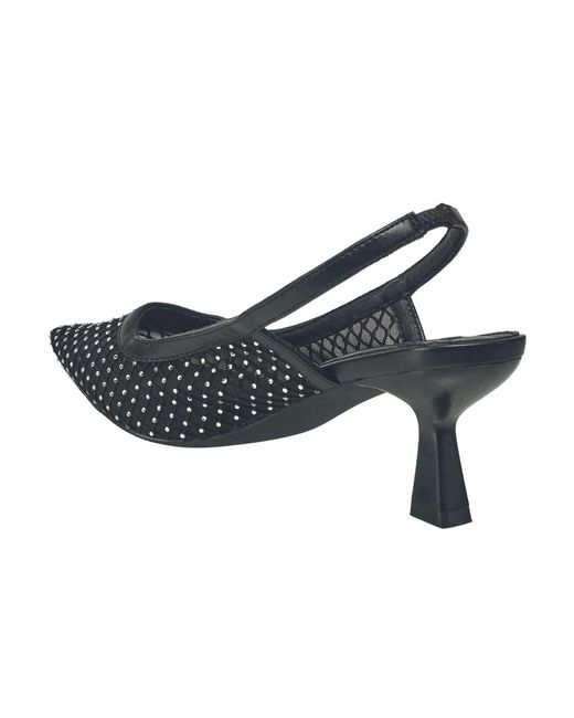 French Connection Black Flared Mesh Pumps