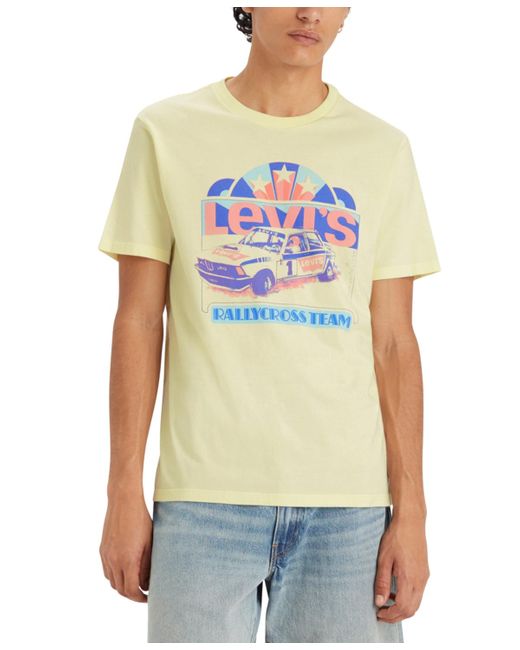 Levi's Blue Cotton Logo Graphic Short-sleeve T-shirt for men