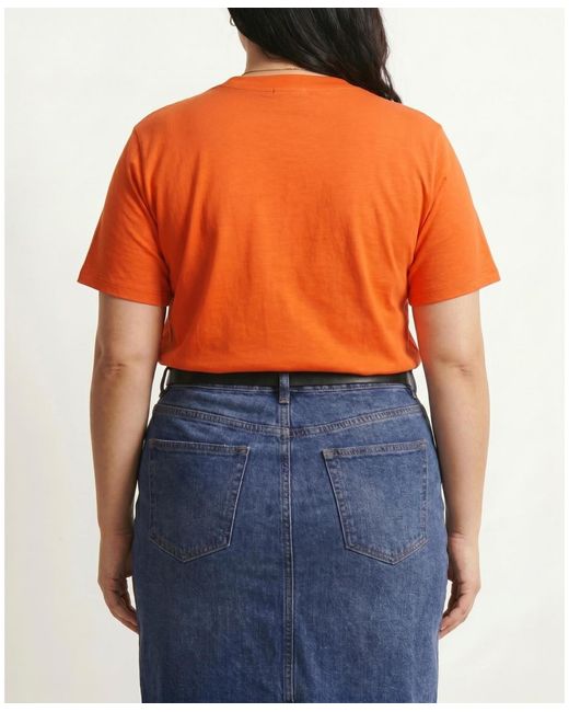 UNIVERSAL STANDARD Orange Plus Size Garcon Tee