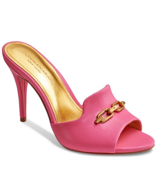 Donna Karan Pink Senna Chain Hardware Dress Sandals